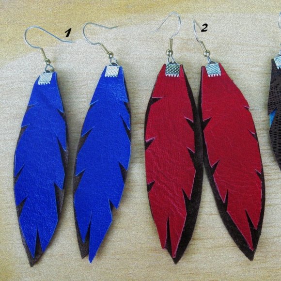 Bohemian Leather Earrings - Picture 3 of 5